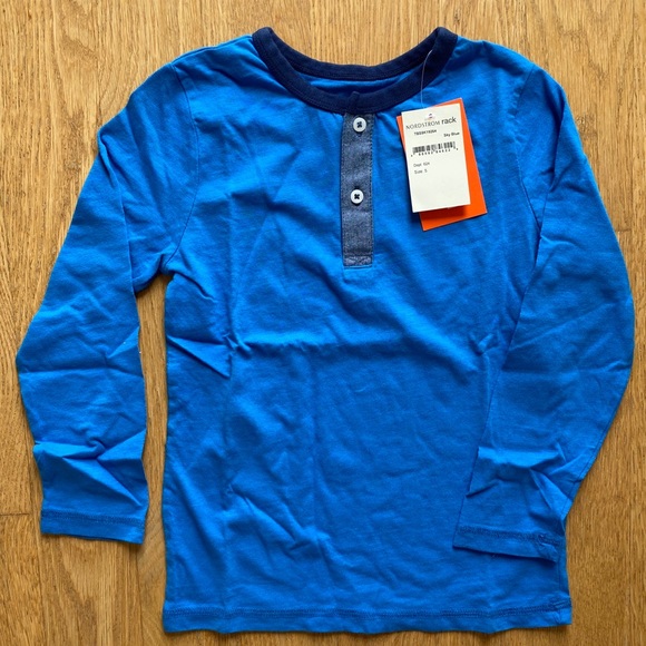 Joe Fresh Long sleeve blue Henley - Picture 1 of 4